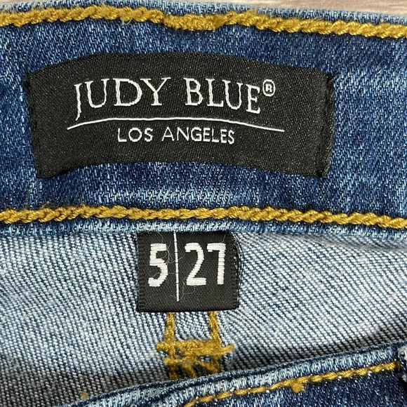 Judy Blue Leopard Patch Mid Rise Skinny Denim Jeans 5/27 - Picture 11 of 16